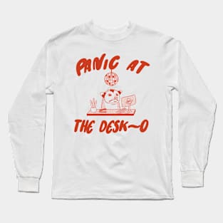 Panic at the Desk-o Opossum Shirt, Weird Opossum Meme Long Sleeve T-Shirt